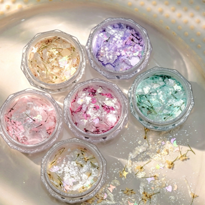 Dreamy Opal Nail Glitter & Dried Flower Flakes